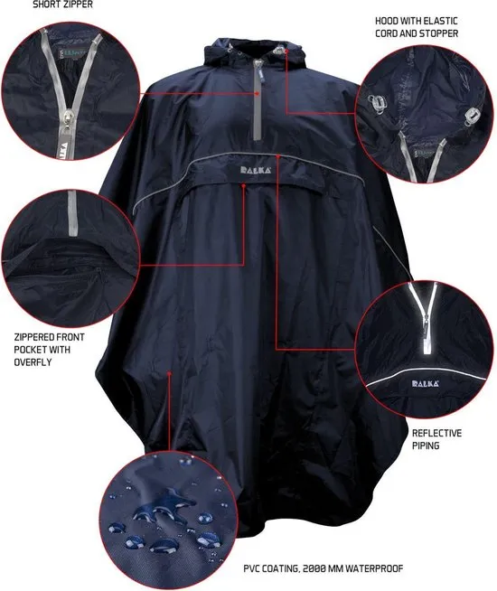 Ralka Poncho - Blauw - One size