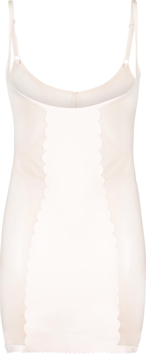 slip dress, mini dress, scalloped edge, beige, strap dress