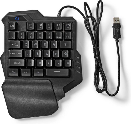 Nedis Bedraad Gaming Toetsenbord - USB Type-A - Membrane Toetsen - RGB - Enkelhandig - Universeel -