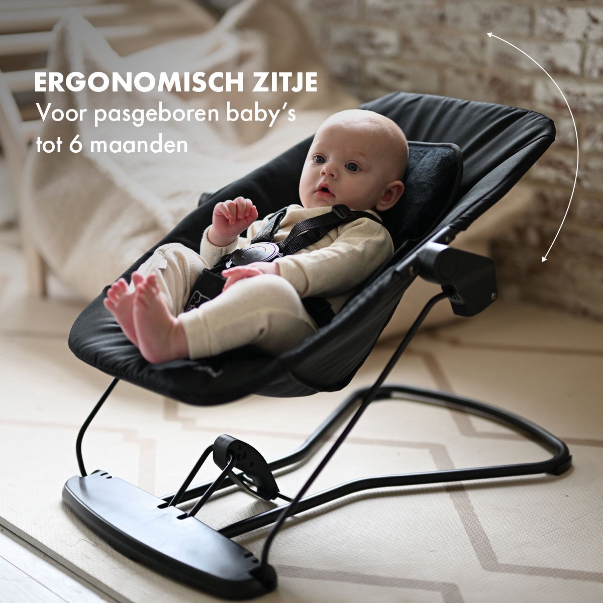Deryan Curve Luxe Kinderstoel - Meegroeistoel - Zwart / Hout