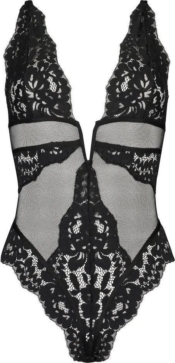 lingerie, bodysuit, lace, black, mesh
