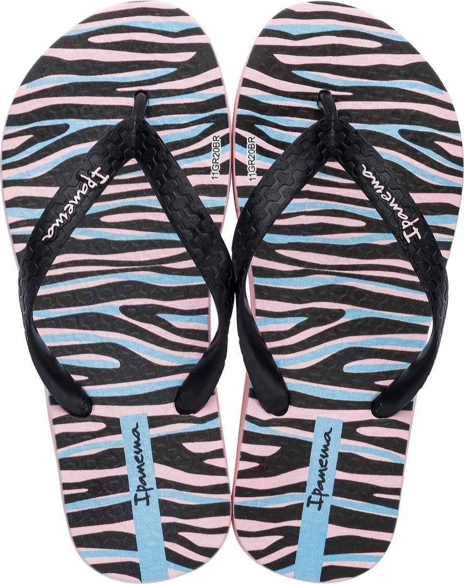 Ipanema Slippers - Maat 27/28 - Meisjes - zwart - roze - lichtblauw