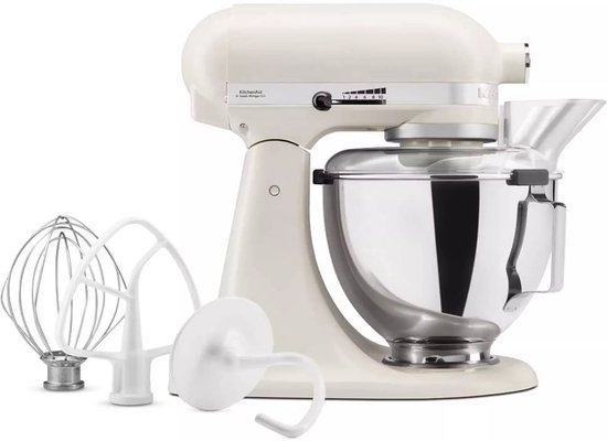 Kitchenaid Artisan 5KSM95PSEPL - Keukenmachine - 4,3L - Porselein wit - 3 Menghaken