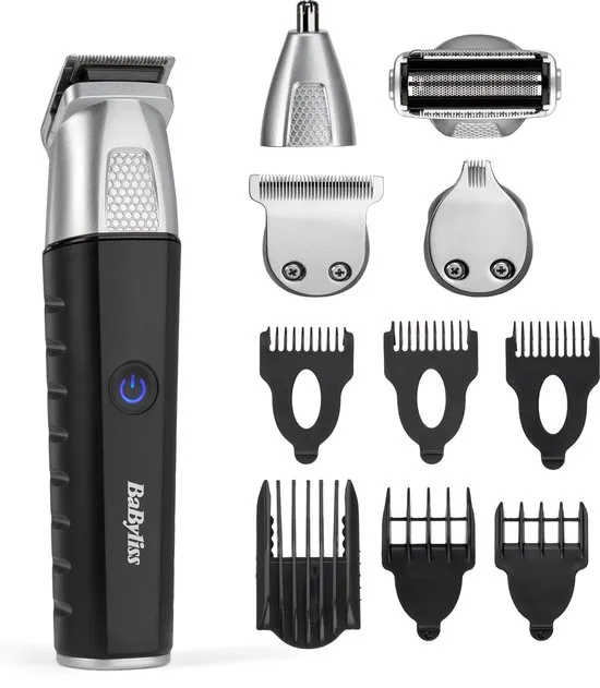 BaByliss Lithium Power 11 in 1 Multitrimmer MT812E - 6 Opzetkammen (Baard, Kaaklijn, Lichaam) - 0.4m