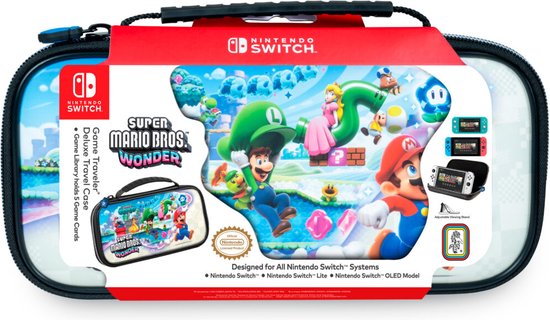 Game Traveler Deluxe Travel Case Super Mario Wonder voor Switch, Switch lite en Switch OLED