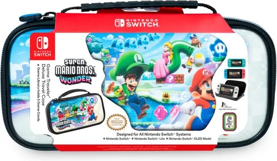 Game Traveler Deluxe Travel Case Super Mario Wonder voor Switch, Switch lite en Switch OLED