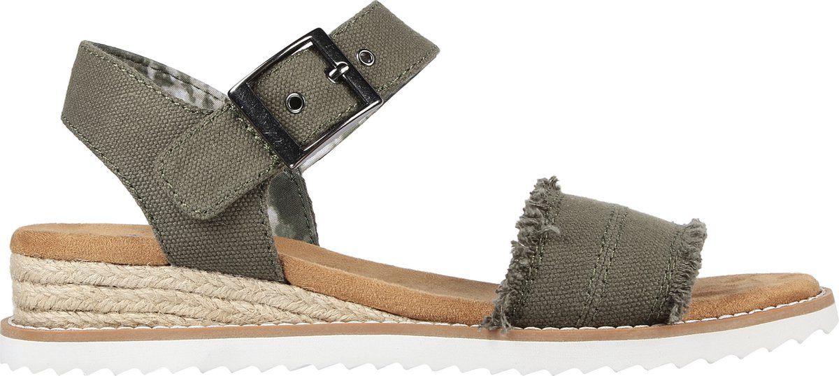 sandalen, peep-toe, kluissluiting, wedge, canvas