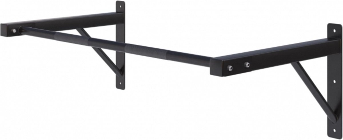 pull-up bar, wall mount, folding brace, metal rod, black finish
