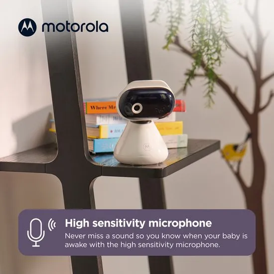 baby monitor, camera, high sensitivity microphone, wireless, stylish white