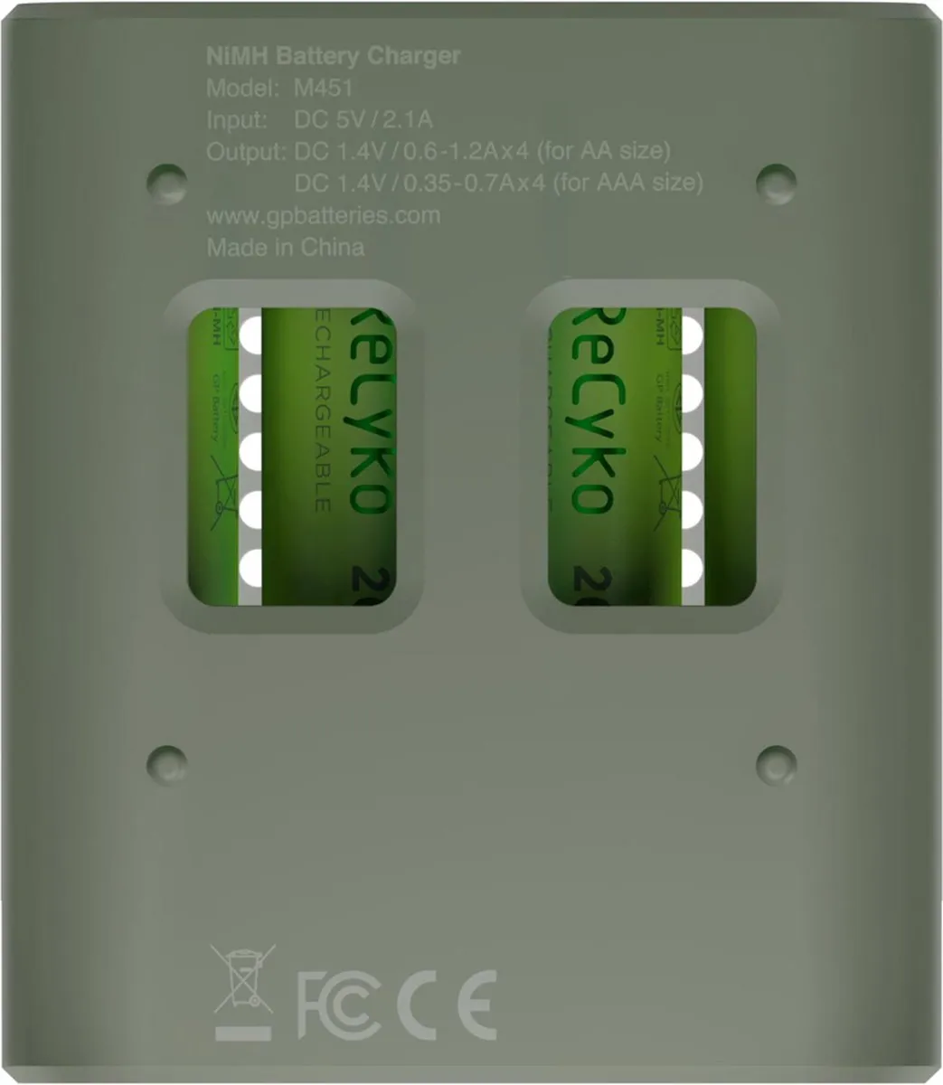 GP ReCyko AA/AAA Speed Charger (USB) - Batterijoplader - incl. 4x AA batterijen 2600mAh