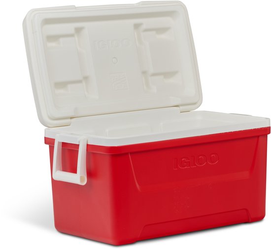 koelbox, cooler, rood, kunststof, gesloten-klep