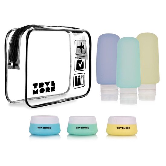 TravelMore Navulbare Silicone Reisflesjes met  Etui