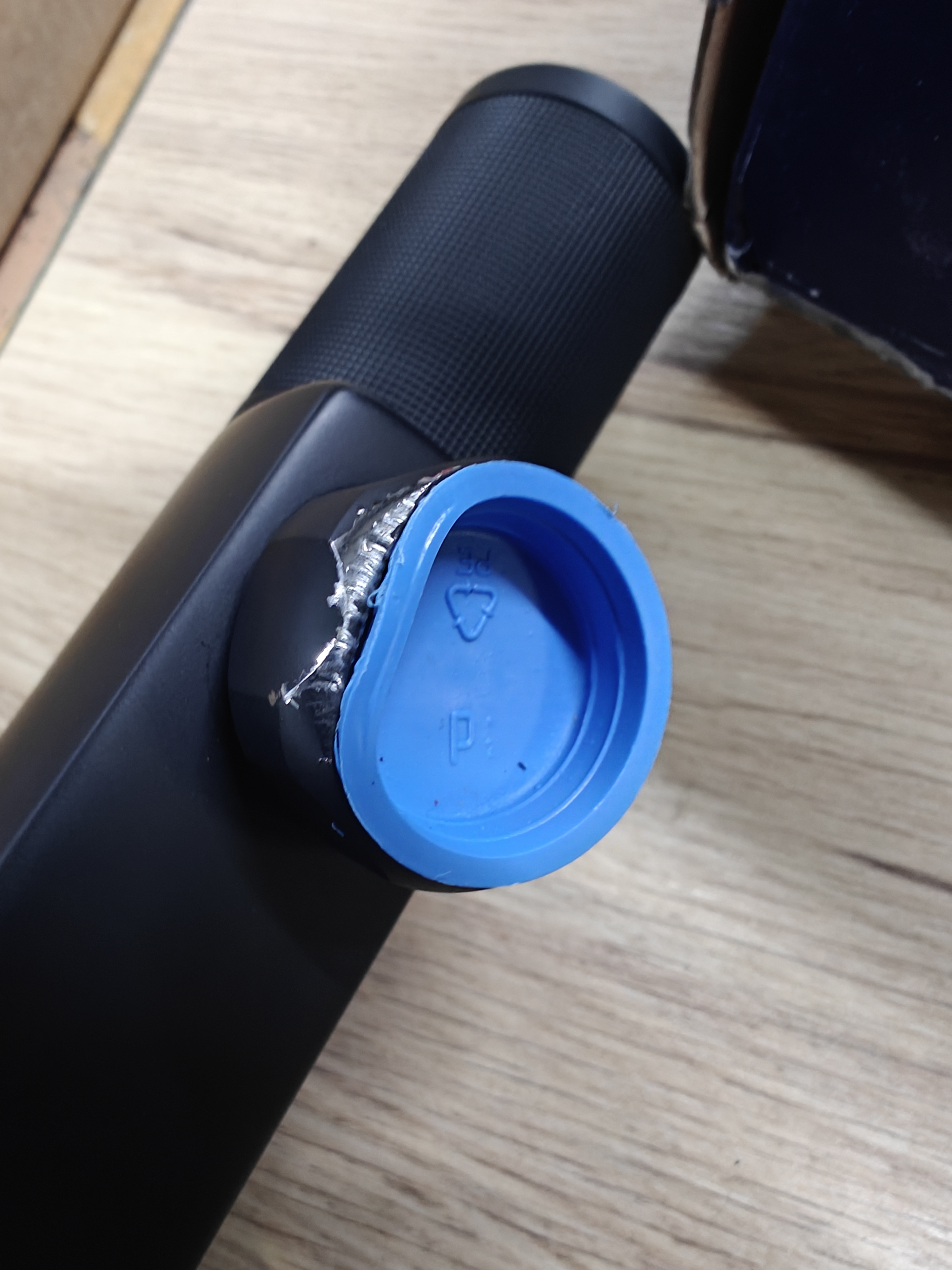 fietsendop, draagbaar, dop, blauwe dop, vergrendeling