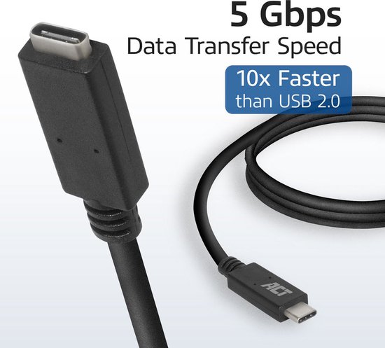 ACT USB-C Verlengkabel | 3.2 Gen1 | USB-C male - USB-C female | 2 meter - AC7412