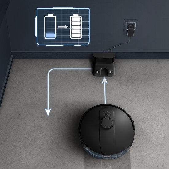 Rowenta X-Plorer Serie 135+ RR91D5 - Robotstofzuiger - Automatisch Leegstation - Krachtige Zuigkracht (5000 Pa) - Dweilfunctie - Geschikt voor Grote Huizen - Lage obstakel detectie