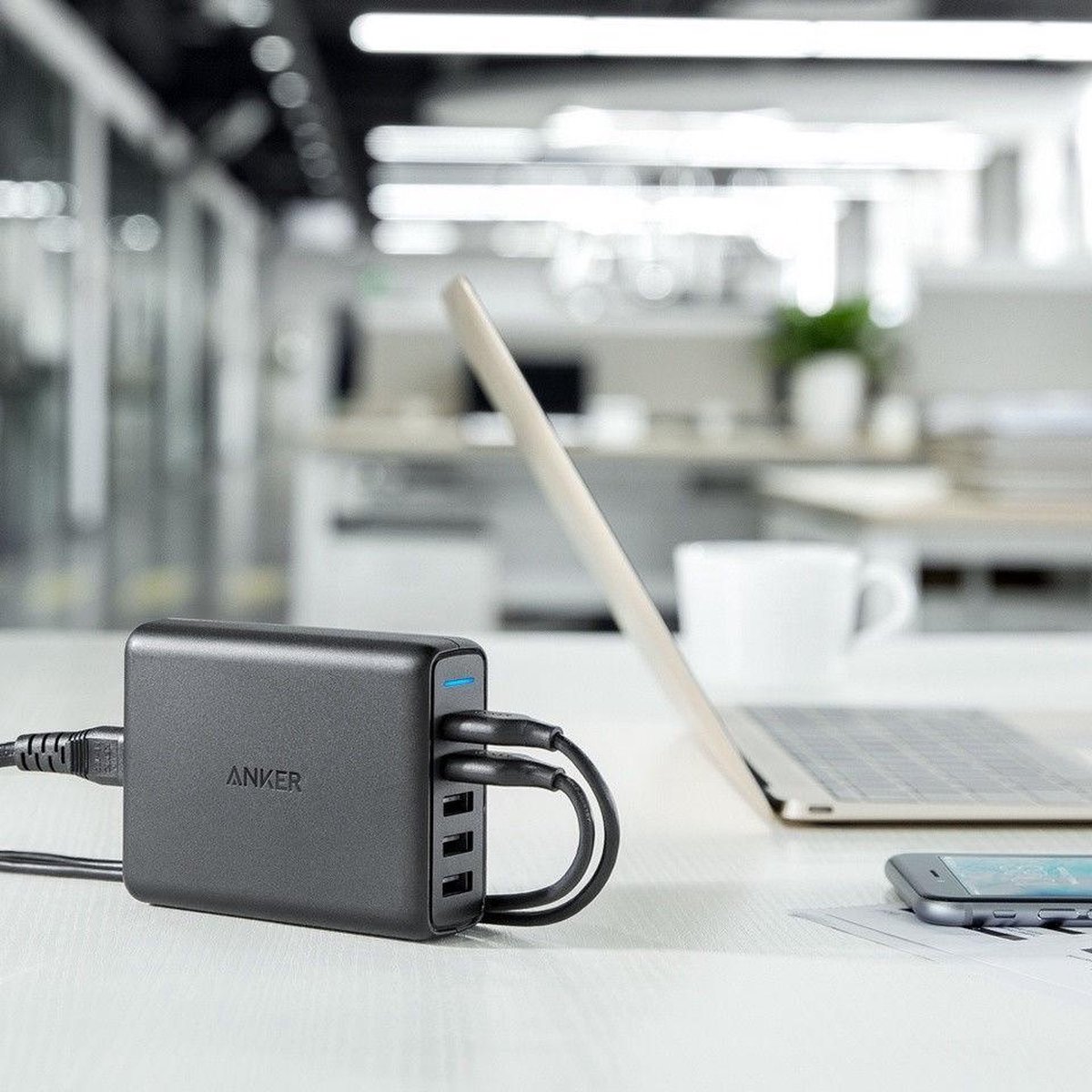 Anker PowerPort Speed 5 Poorts 2x Quick Charge 63W Thuislader Zwart