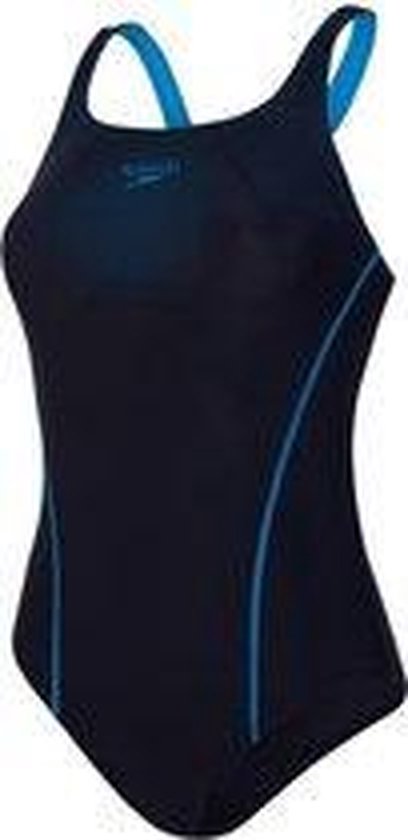zwemkleding, badpak, donkerblauw, blauw detail, snit