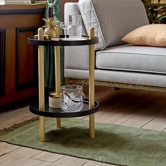 Bloomingville - Bartafel - MDF/Hout - Zwart - 40xH64 cm
