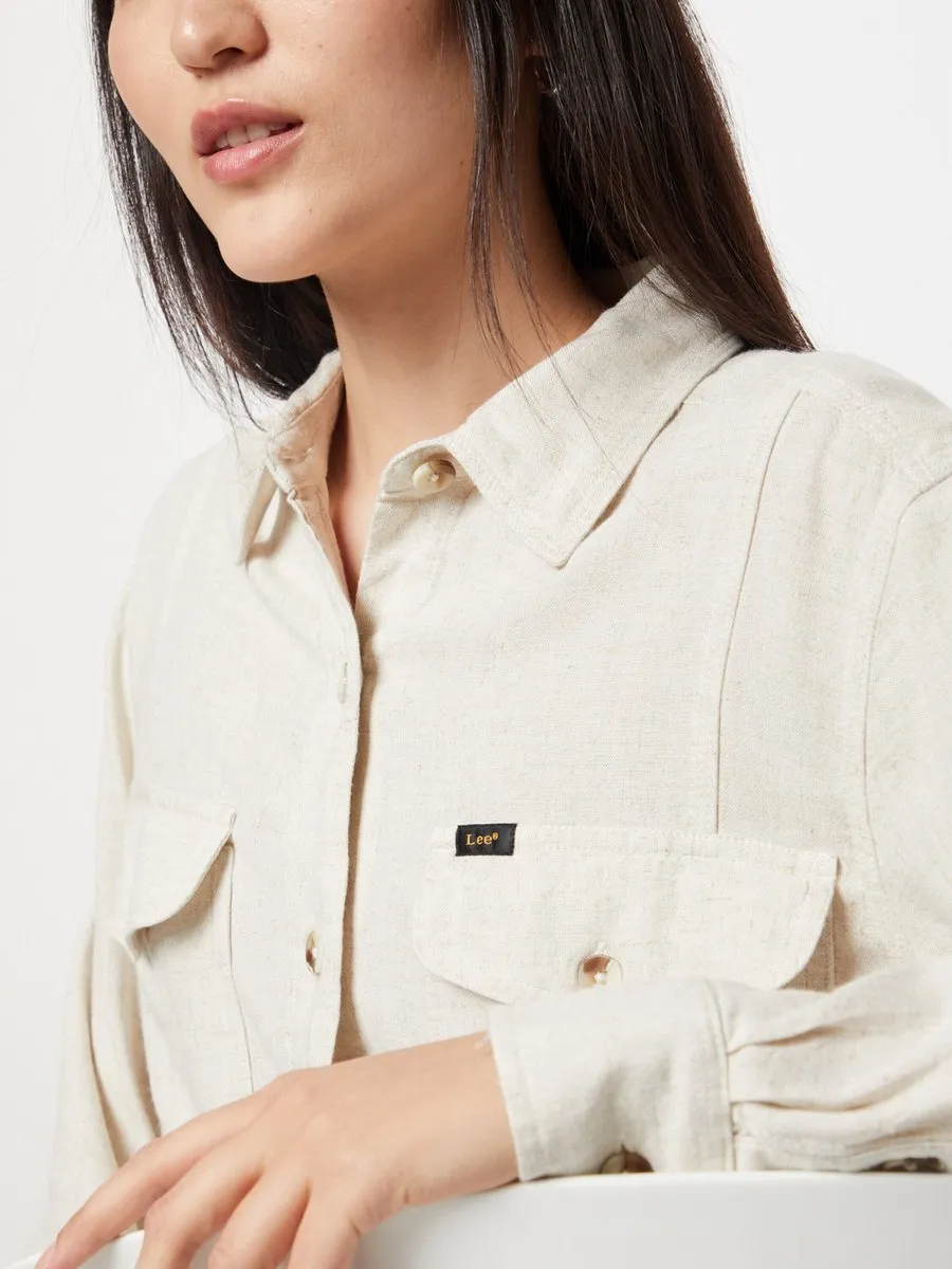 LEE Two Pocket Ecru Dames Blouse - Maat XS