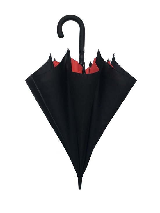 Smati Double Extension Paraplu - Stormbestendig - Extra Sterk - Extra Groot - Zwart - Rood - Ø128cm
