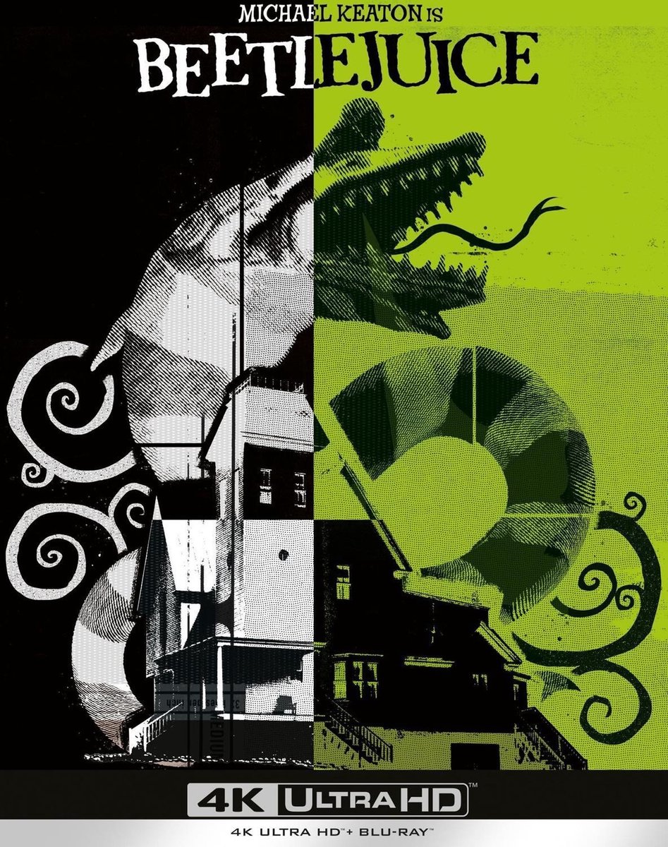 film cover, Beetlejuice, 4K Ultra HD, blu-ray, collage art