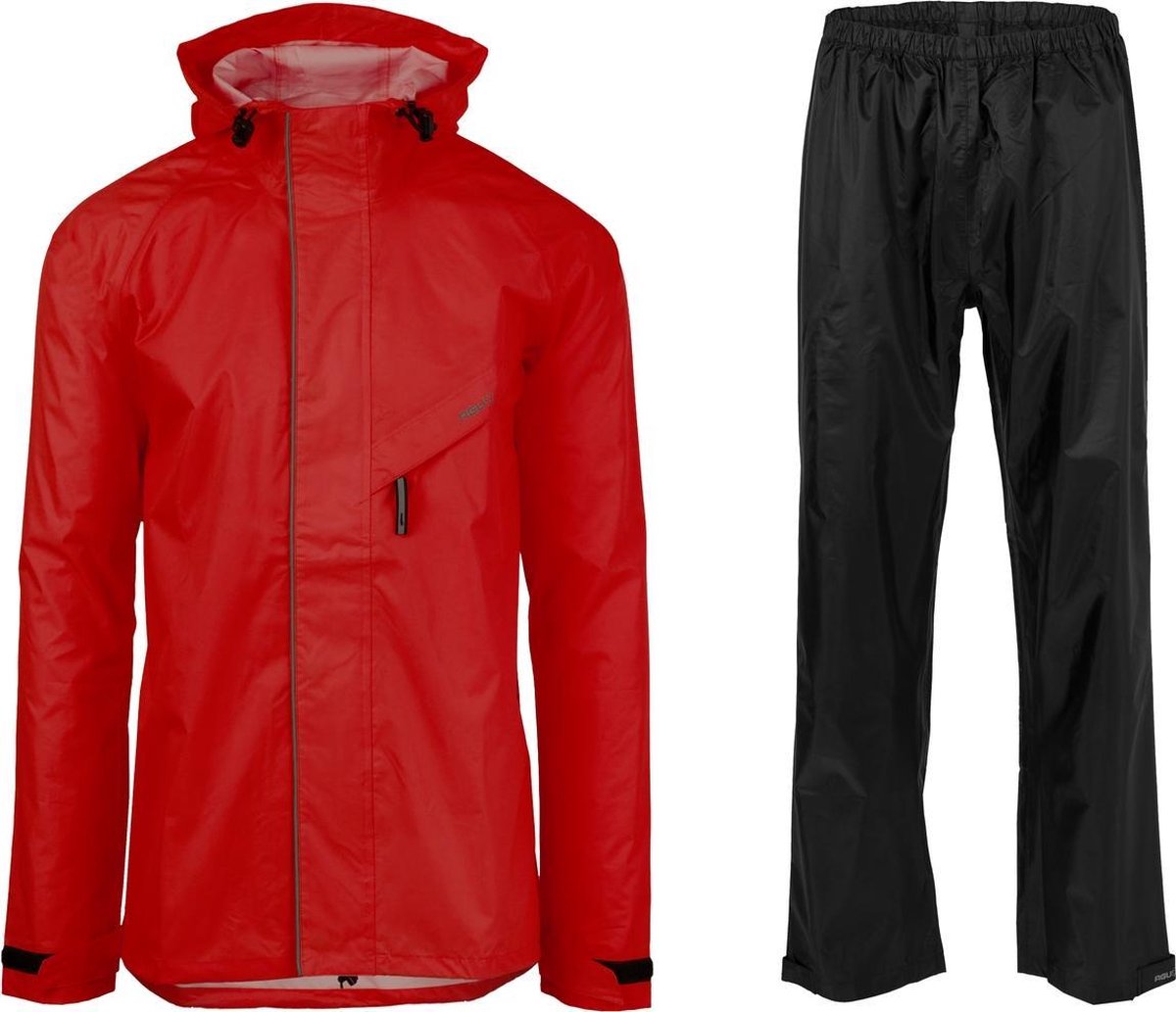 regenjas, jacket, hooded, red, waterproof