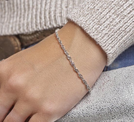 The Jewelry Collection - Dames Armband Singapore 2,75 mm 19 cm - Zilver