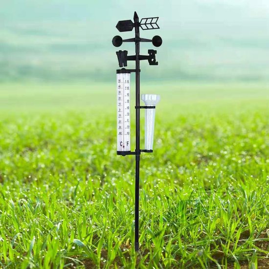 Analoog Weerstation - Regenmeter - Buitenthermometer - Anemometer