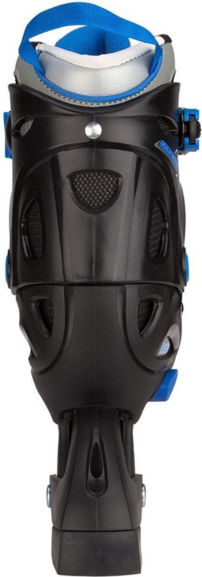 Nijdam Junior Inlineskates - Semi-Softboot - Zwart/Blauw/Grijs - 30