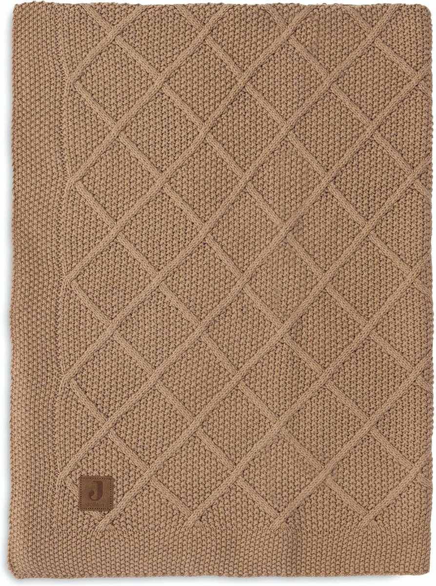 handdoek, geométrisch patroon, bruin, gebreid, textiel/kledingaccessoire