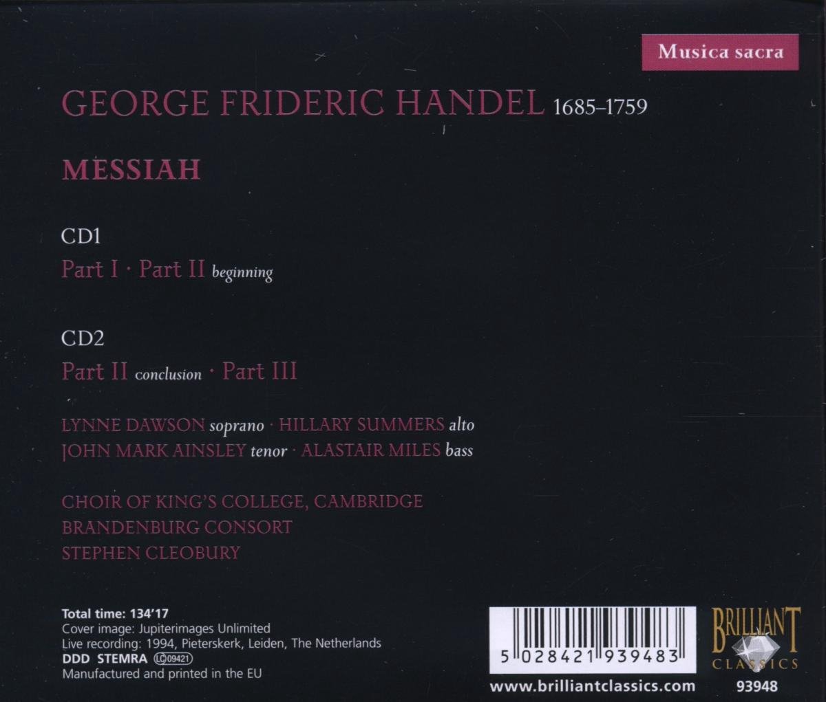 Lynne Dawson - Handel -Messiah (CD)