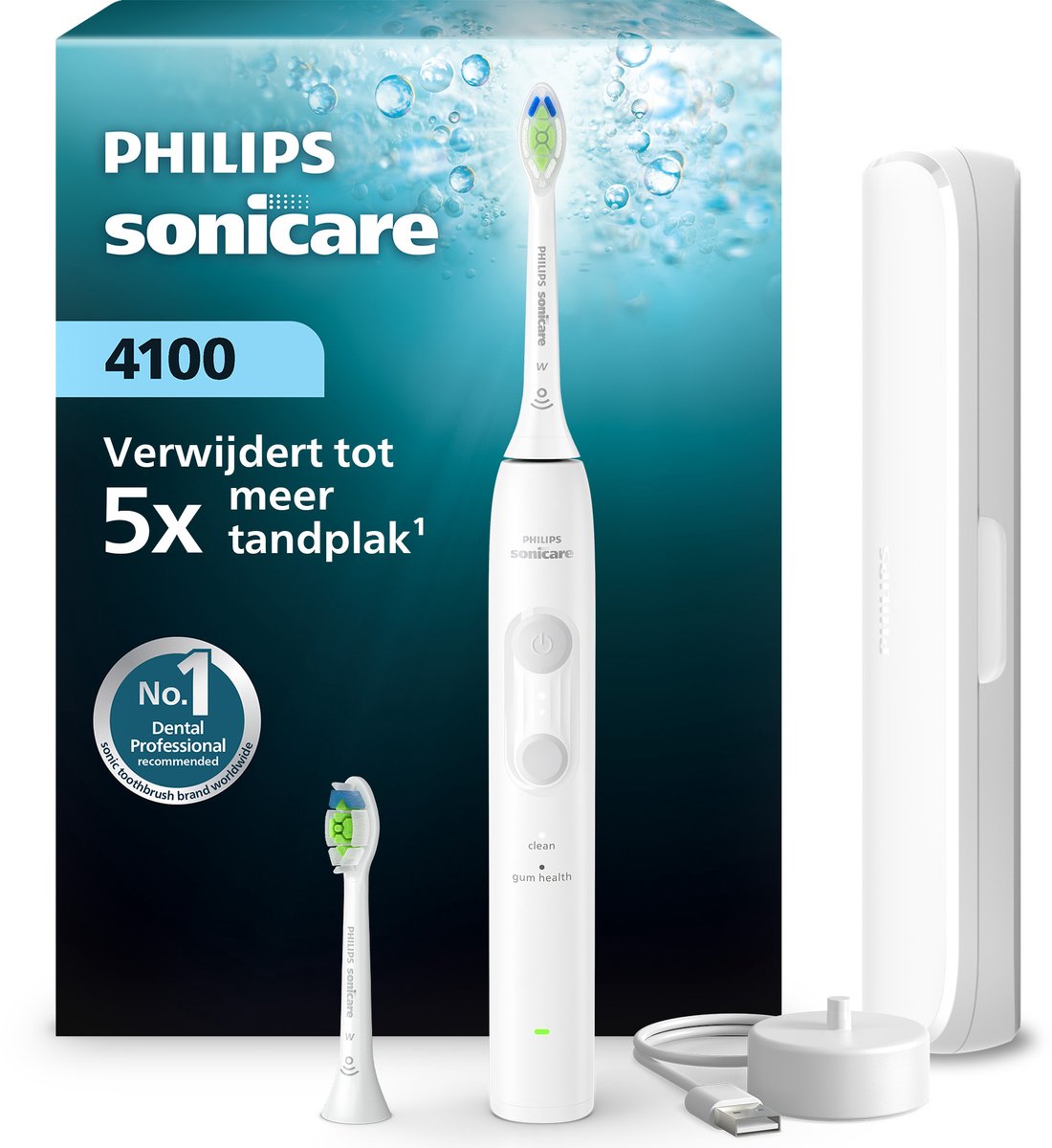 elektrische tandenborstel, sonicare, mintgroene borstel, tandverzorging, oplaadbare accu