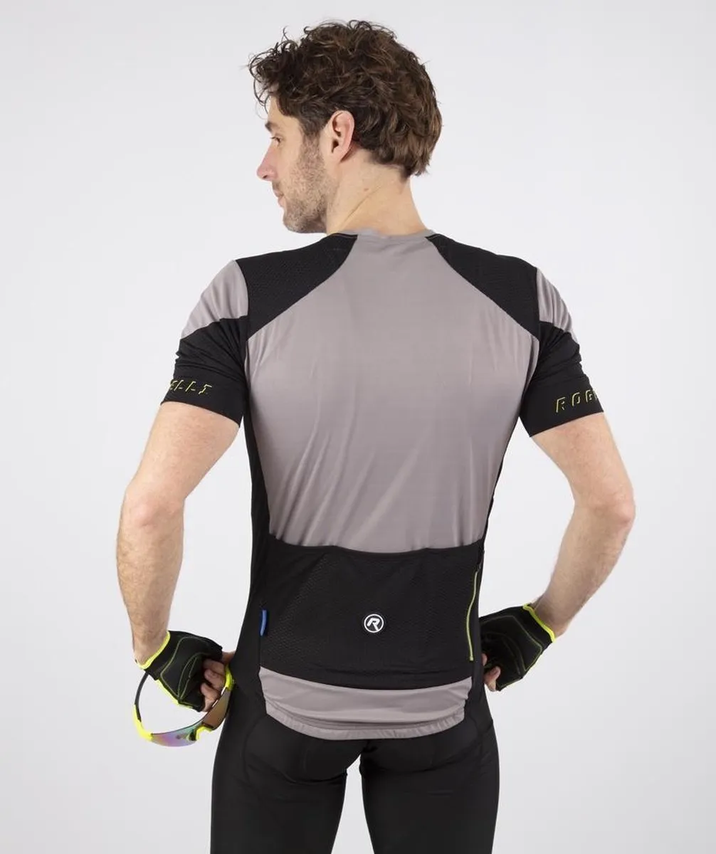 Rogelli Wielershirt KM Rise Grijs/Zwart/Fluor Maat S