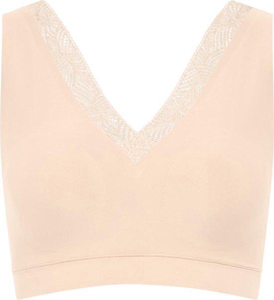 katoenen top, decolleté, lente mouwloze top, korte borsttop, peach kleur