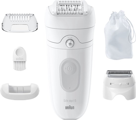 Braun Silk·épil 5 - Epilator Voor Eenvoudige Ontharing - Langdurig Gladde Huid - 5-041 - Wit/grijs