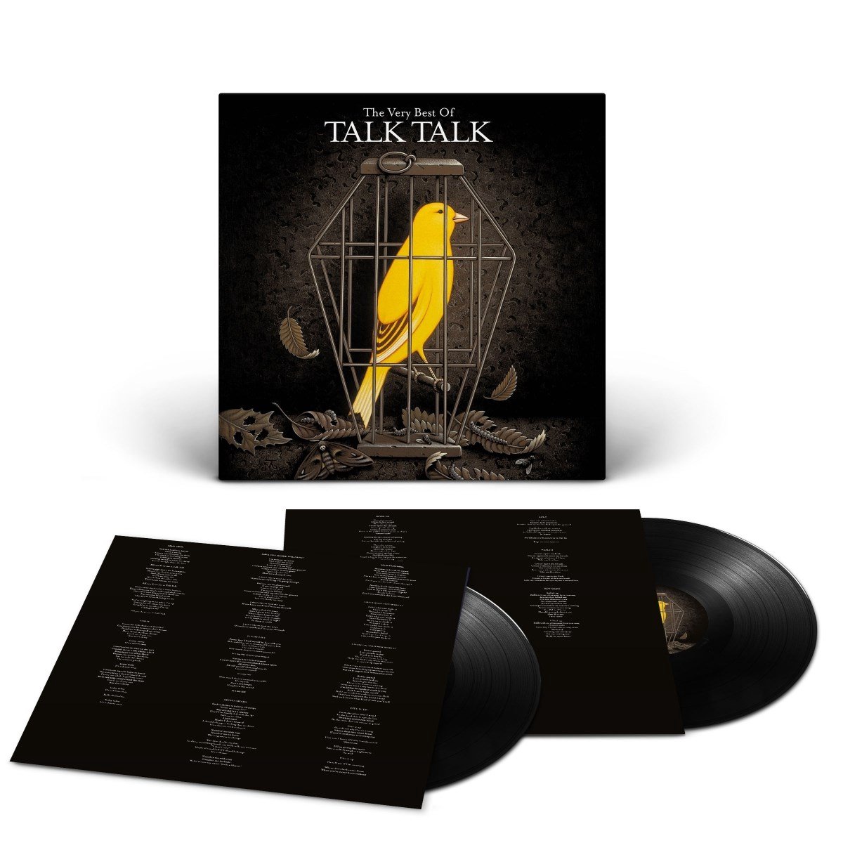 vinyl, album, cover, geel-vogel, kooi