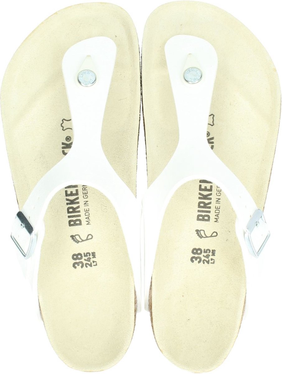 Birkenstock - Maat 37 - Gizeh Dames Slippers - White
