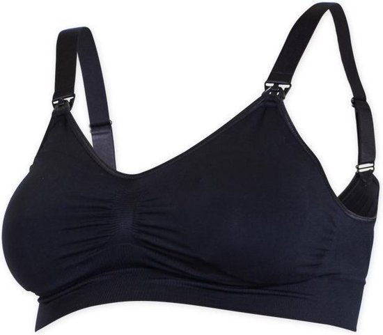 Carriwell - Maat M - Naadloze Padded Voedingsbh - Black