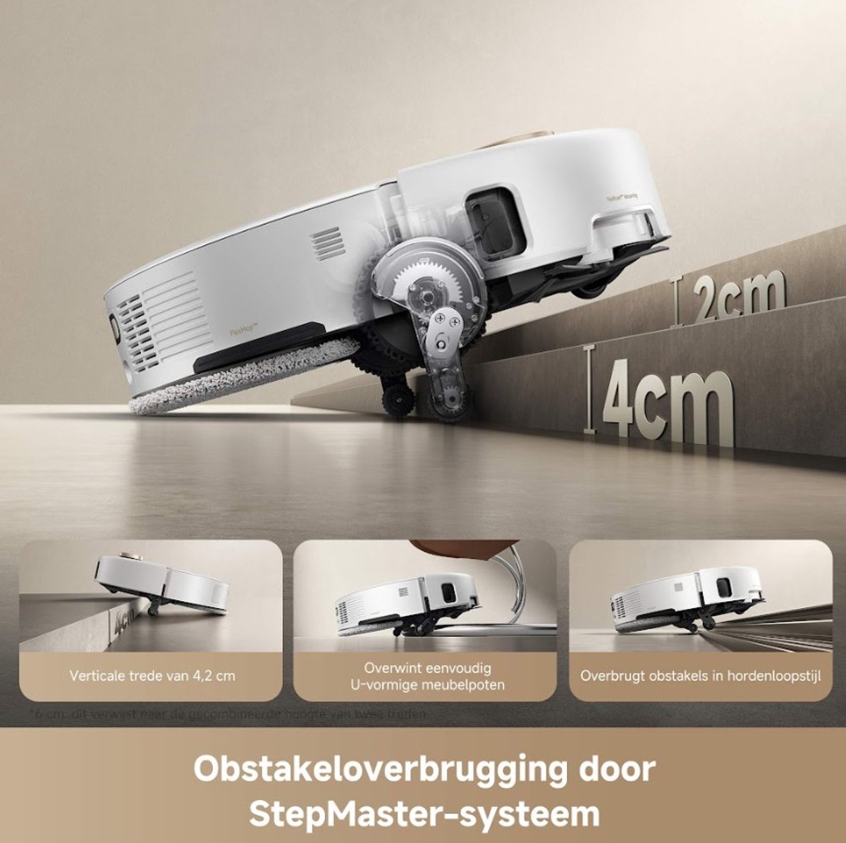 MOVA V50 Ultra Complete – Robotstofzuiger met Dweilfunctie - Zelfreinigend Station - 24.000 Pa Zuigkracht & Thermodweil - Slimme Navigatie - Geschikt voor Huisdierharen - Wit