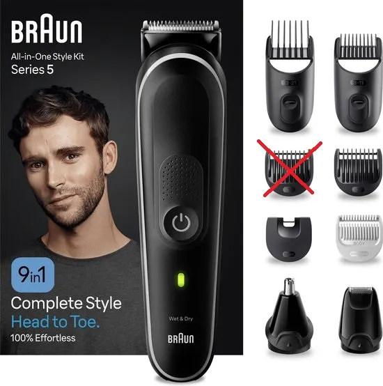 Braun All-In-One Multigroomer - Series 5 MGK5410 - 9-in-1 Set Voor Baard Hoofdhaar en Meer