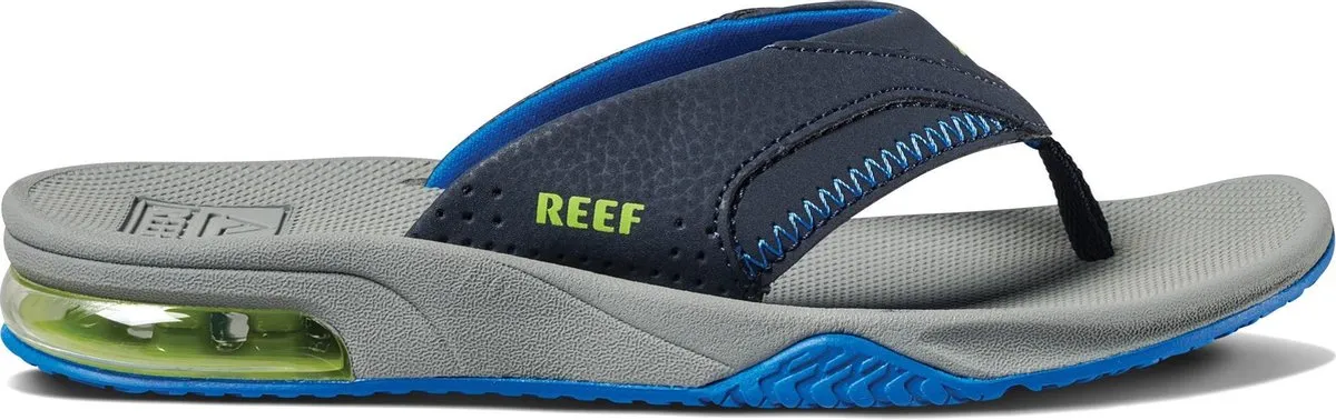 Reef Little Fanning - Maat 19.20 - Jongens Slippers - Navy/Lime