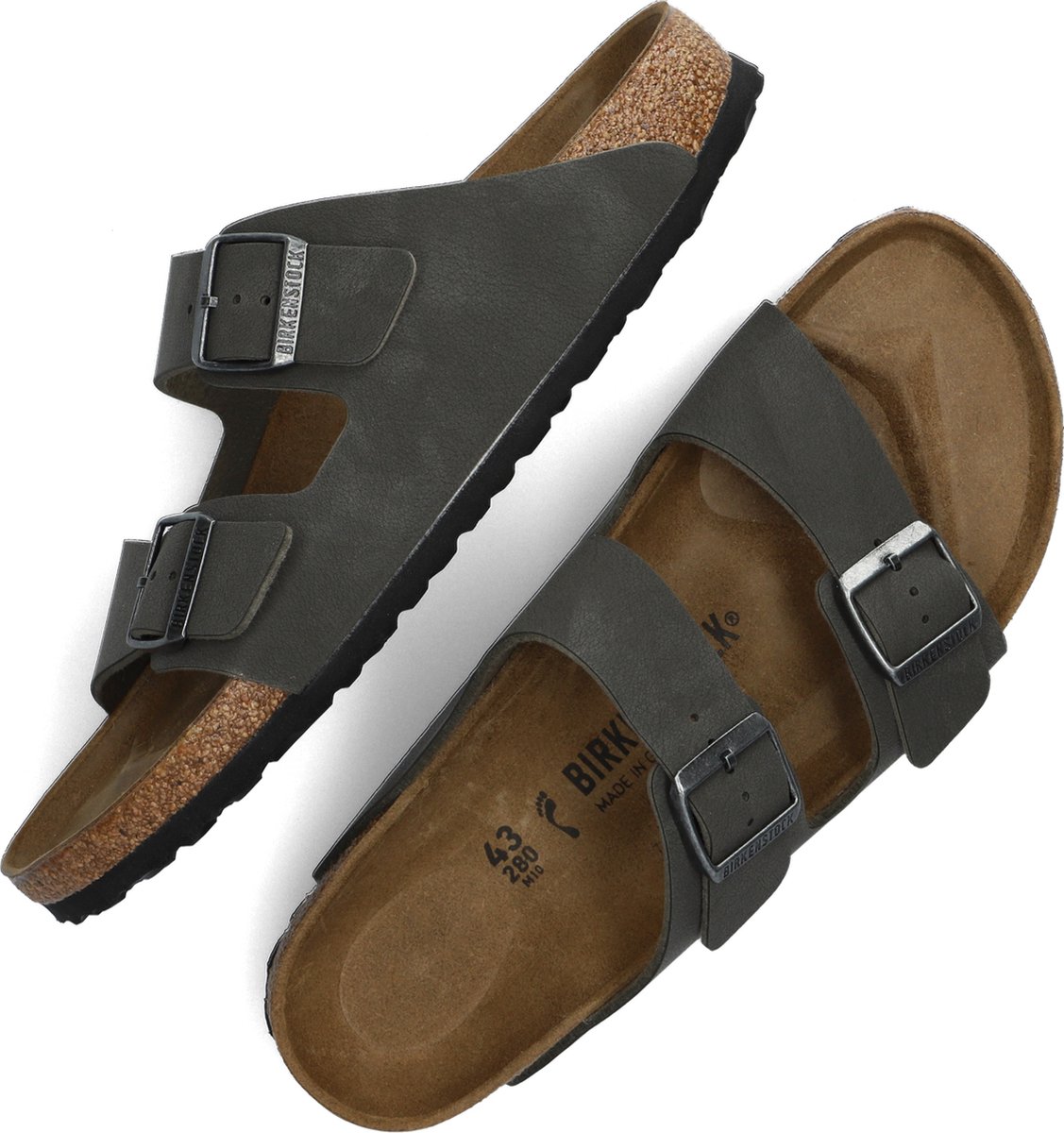 Birkenstock - maat 40- Arizona Groen Smal Voetbed - Slipper