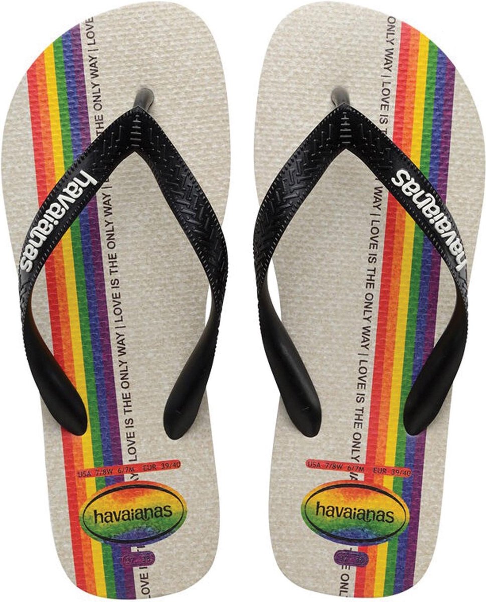 Havaianas Top Pride Unisex Slippers - Black/Black - Maat 35/36