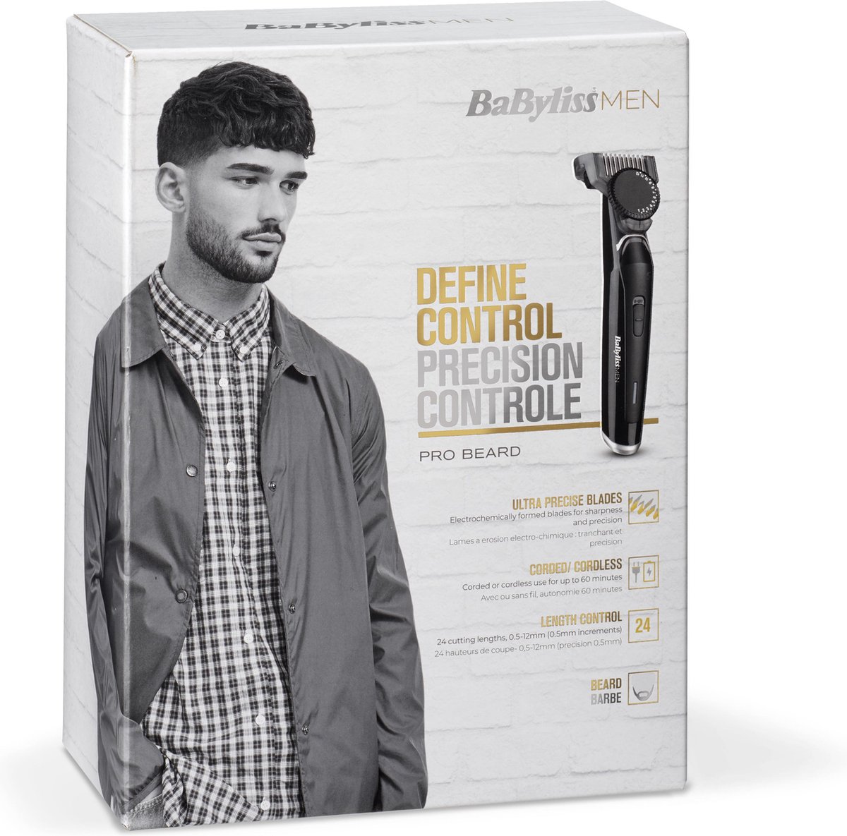 Babyliss T881E Define Control Pro Beard Trimmer Zwart/Zilver