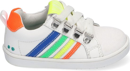 BunniesJr Puk Pit - Maat 20 - Unisex sportieve sneaker - Wit multi
