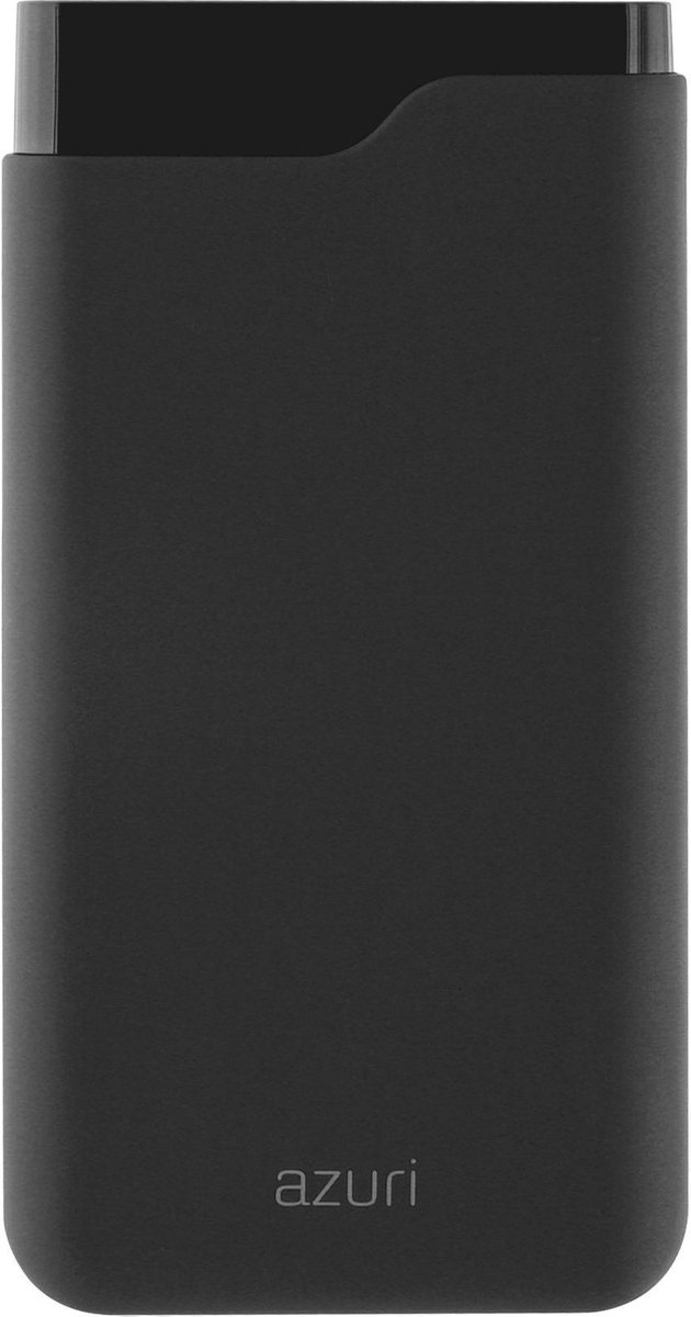 Azuri powerbank met 1 USB-A en 1 USB-C poort - 15000 mAh - Zwart