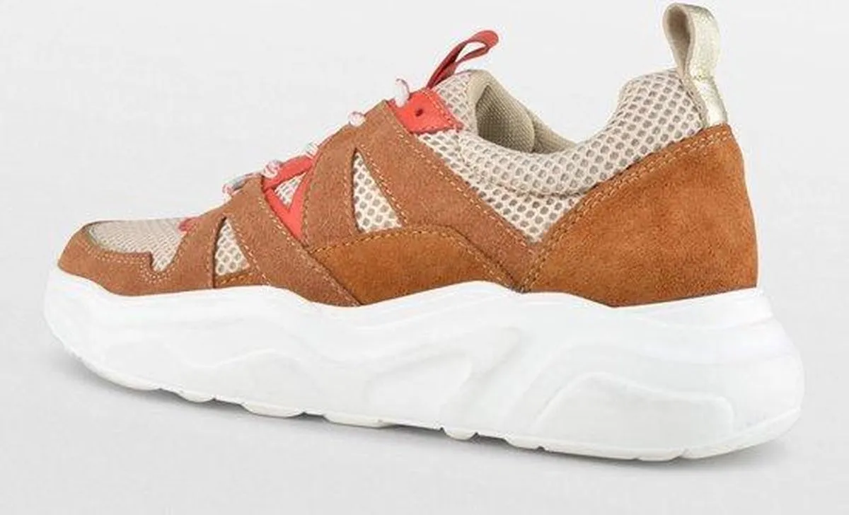 PS Poelman - maat 42- Year Dames Leren Chunky Runner Sneaker van Mesh en Suéde