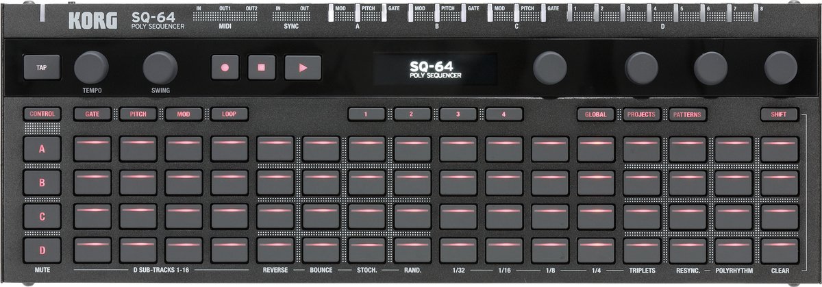 KORG SQ-64 polyfone stepsequencer met intuïtieve matrix met 64 toetsen