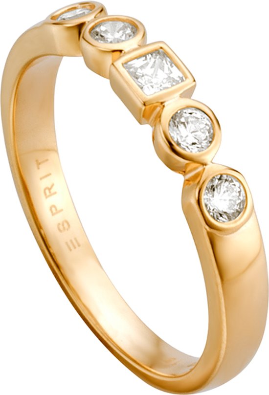 Esprit ESRG005212 Flow - ring - Zilver geelgoudverguld - Maat 18.00