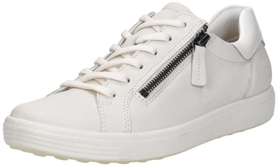 sneaker, witte sneaker, zijkant rits, casual sneaker, katoen leerlook